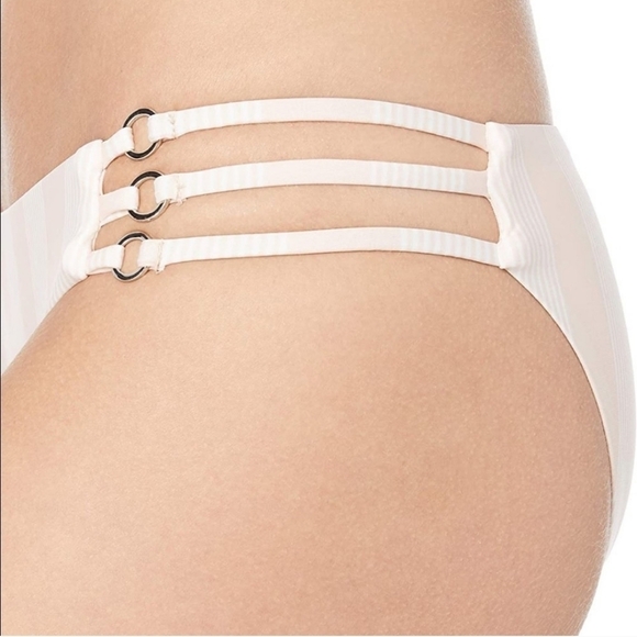 Splendid Vertical Stripe Light Pink Cutout Bikini Summer - Picture 3 of 7